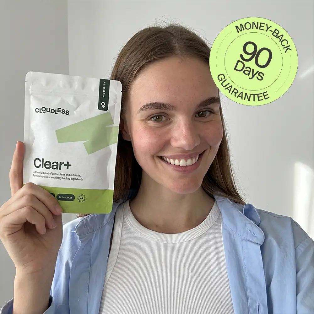 Cloudless Clear+ supplement met 90 dagen geld-terug-garantie